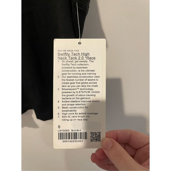 NWT Lululemon Swiftly Tech High-Neck Tank Top 2.0 Black Size 8 - Picture 4 of 8